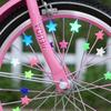 38Pcs Glow-in-the-Dark Spoke Beads & Valve Caps Set, Luminous Star Wheel Decorations for Night Riding