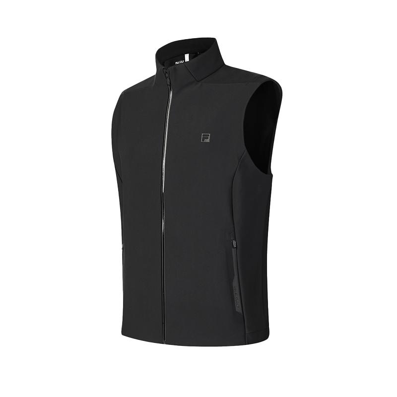 Fila Golf Series Simple Brand Logo Design Comfortable Fashion Casual Knitted Vest Men Vest Deep-Black A11M515503F-BK