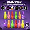 Holiday Gift for Kids 12 Pcs Halloween Finger Projector Lights, Mini Colorful LED Party Supplies Pattern Projection Ring Kids, Goodie Bag Stuffers,