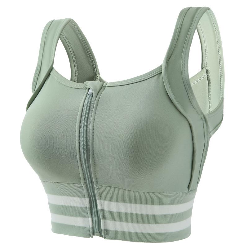 Sports Bras Zip Front For Women With Full Coverage Removable Padded Workout Bra Shockproof Yoga Underwear Running Fitness Vest
