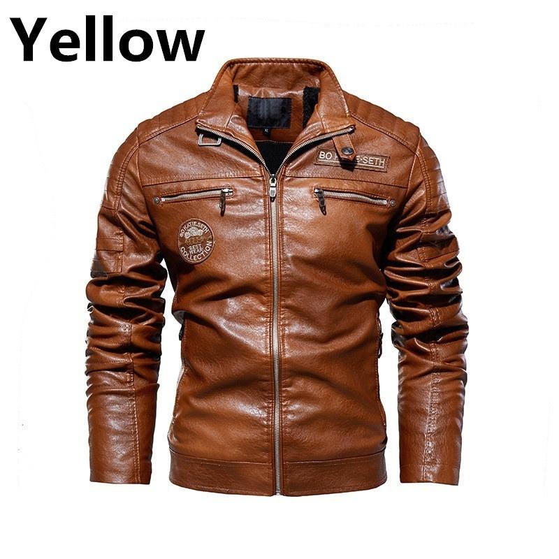 Motorcycle Style Winter Autumn Men High Quality Plus Velvet Thickening Warm Leather Jacket Male Business Fashion Coat Casual PU Leather Jacket