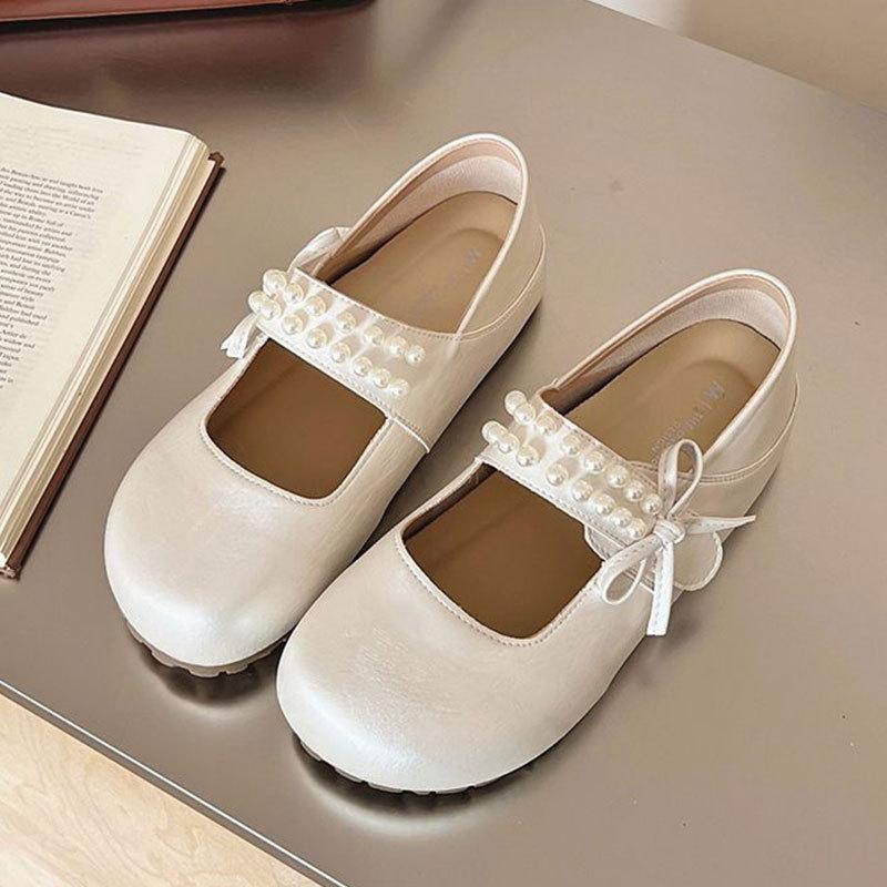 Märke trasig kod rea första lager kohud damskor mjuk sula inte trötta fötter enkelskor Mary Jane-skor inre höjdhöjande skor tofflor