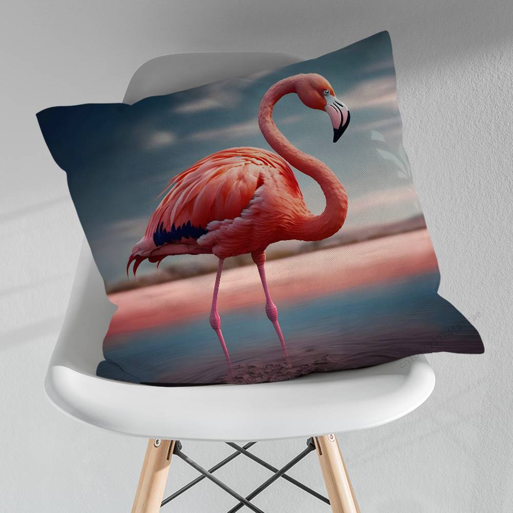 Cute Animal Flamingo Various Sizes Square Pillow Case For Car Home Bedchamber Decor Birthday Gift