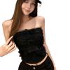 Summer New Pure Desire Wind Bow Mesh Tube Top Female Slim and Thin Design Temperament Top