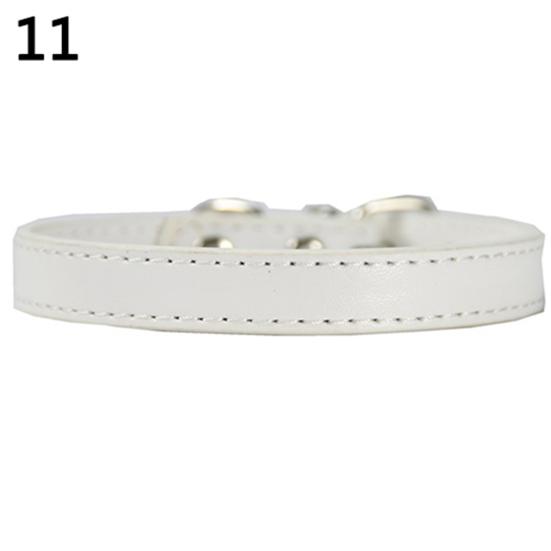 Fashion Adjustable Faux Leather Solid Color Dog Cat Puppy Neck Strap Pet Collar