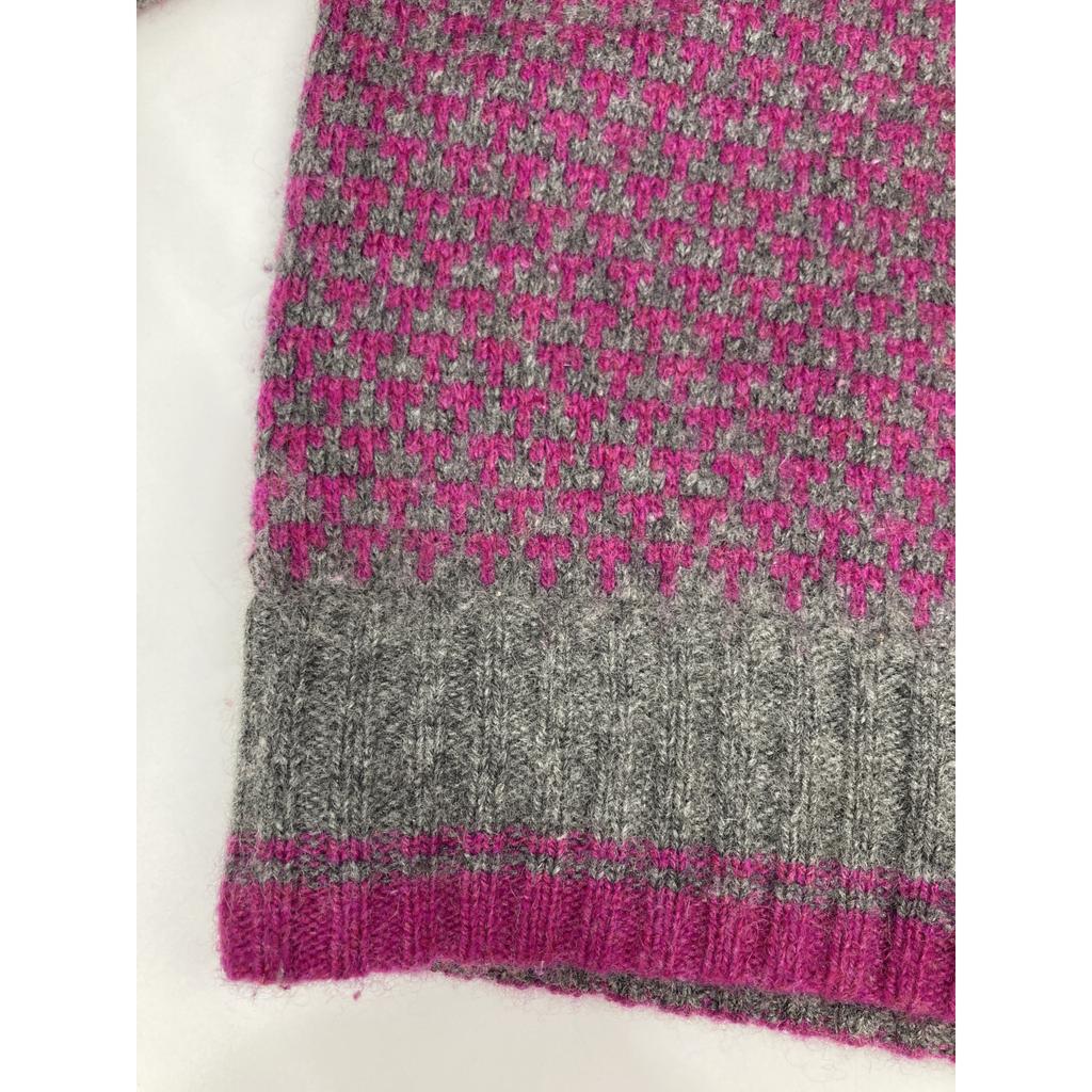 HERMES 100% cashmere knit sweater tops S purpleUsed