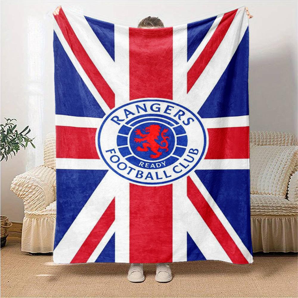 Rangers FC Print Flannel Blanket High Quality Warm Comfortable Cover for All Seasons Perfect for Gifts Home Decor