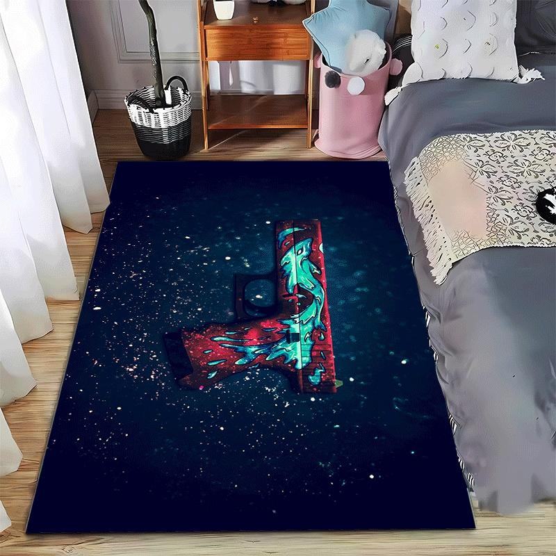 

Colorful Graffiti Gun Rug with Vibrant Design Suitable for use as an anti-slip game mat for living room and bedroom sofas 40x60cm( 15x23in )