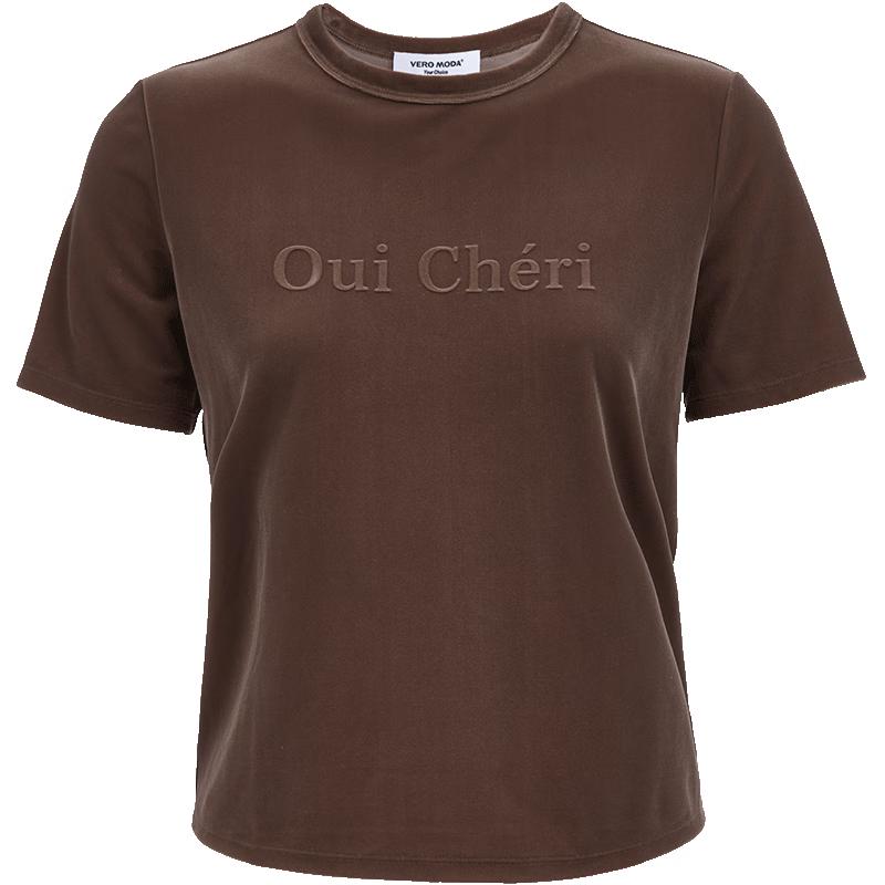 VEROMODA 2025 Autumn Velour 3D Letter Print T-Shirt XS