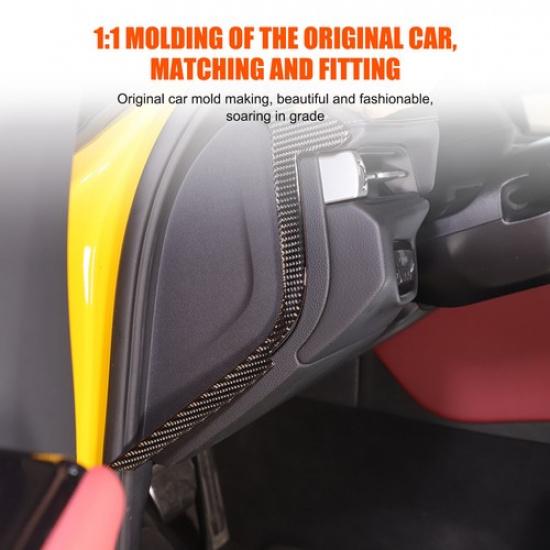 For Toyota Supra A90 19-24 Carbon Fiber Interior Door Anti-collision Cover Trim