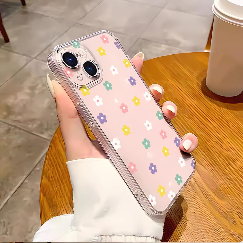 Dopamine Flower Iphone17 Transparent Case 13promax iPhone Case 14 Girl 15 Anti-drop 11 Soft Case