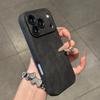 Echte Leder Handyhülle für iPhone 17 Air 16 15 14 Plus 13 12 11 Pro Max Weicher Silikon-Stoßfänger Matte Stoßfeste Abdeckung