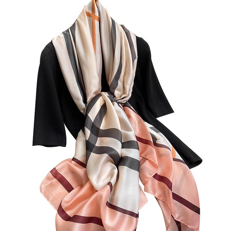 Eșarfe de mătase de înaltă calitate, de lux, bentiță, eșarfe pentru gât, pentru femei, eșarfă de mătase cu lanț, șal decorativ pentru femei