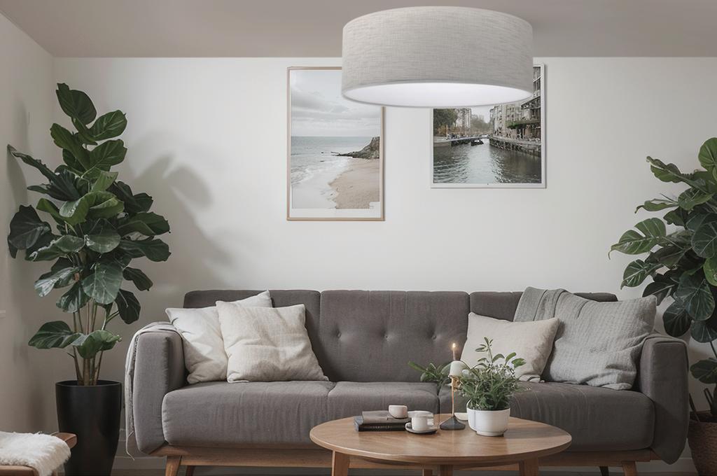 STONE PLEXI CEILING LAMP LIGHT BEIGE 40CM