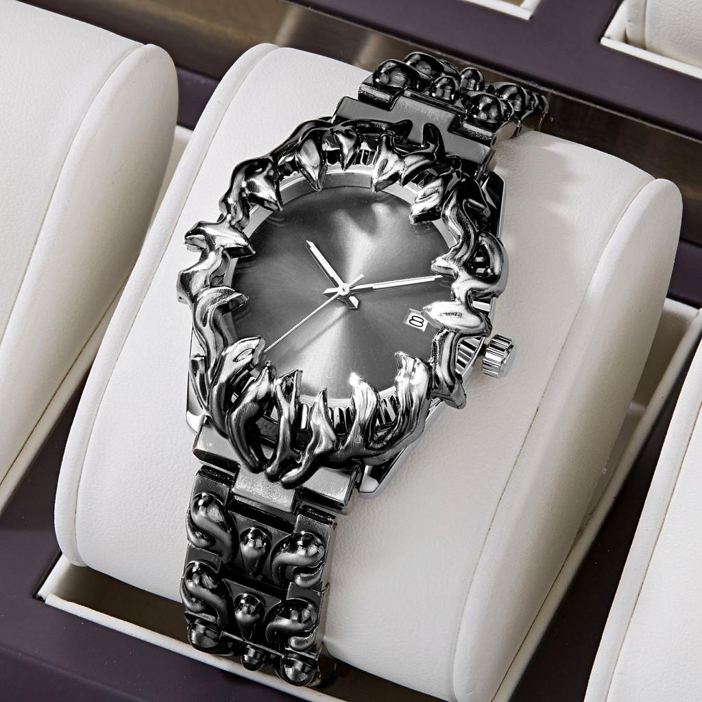 Alabaster Y2K Claw Watch for Men Hip Hop Millennium Retro Style Wristwatch