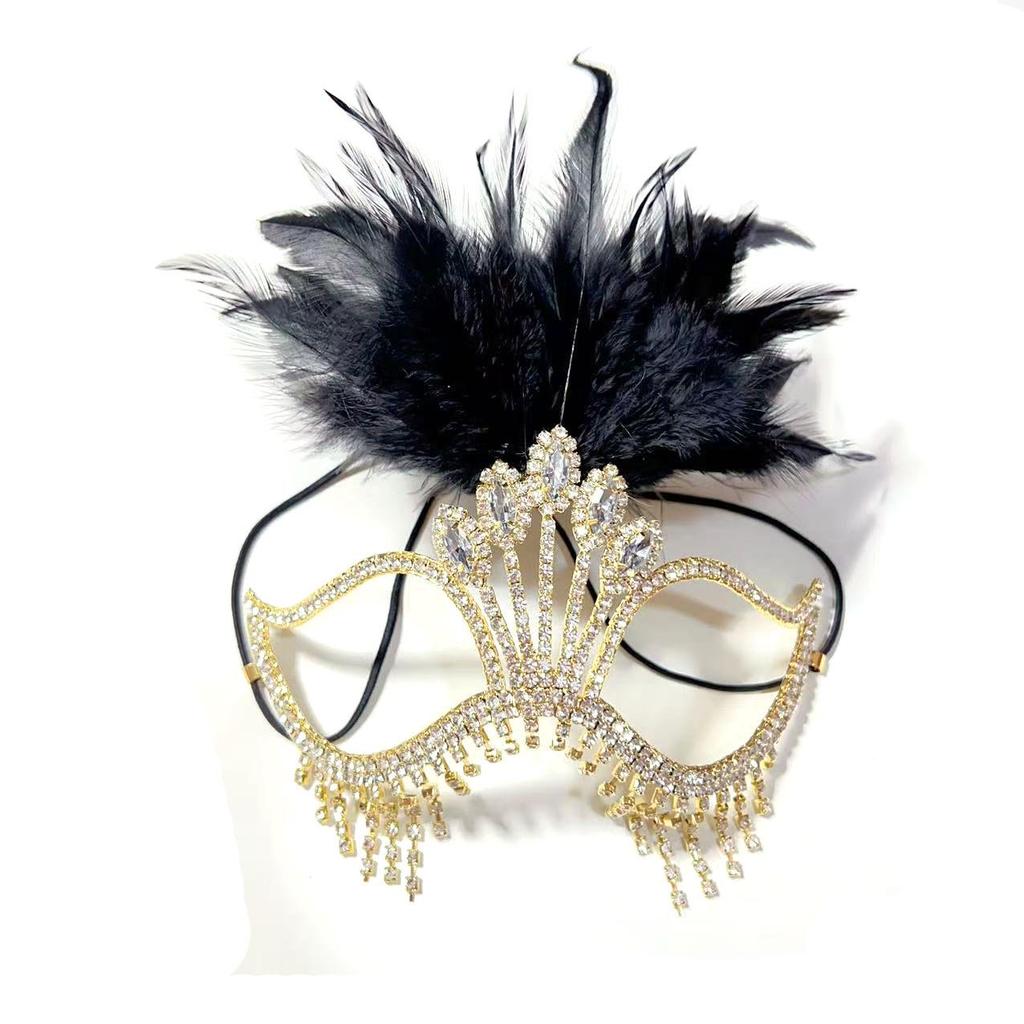 Hochwertige Strass-Quasten-Maskerade-Maske für Nachtclub & Bühnenauftritte