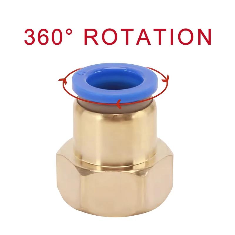 5Pcs 4/6/8/10/12mm PCF Pneumatic Quick Connector Water Air Fitting BSP Female Thread Brass Quick Joint Hose Tube Pipe Fuel System Fittings7