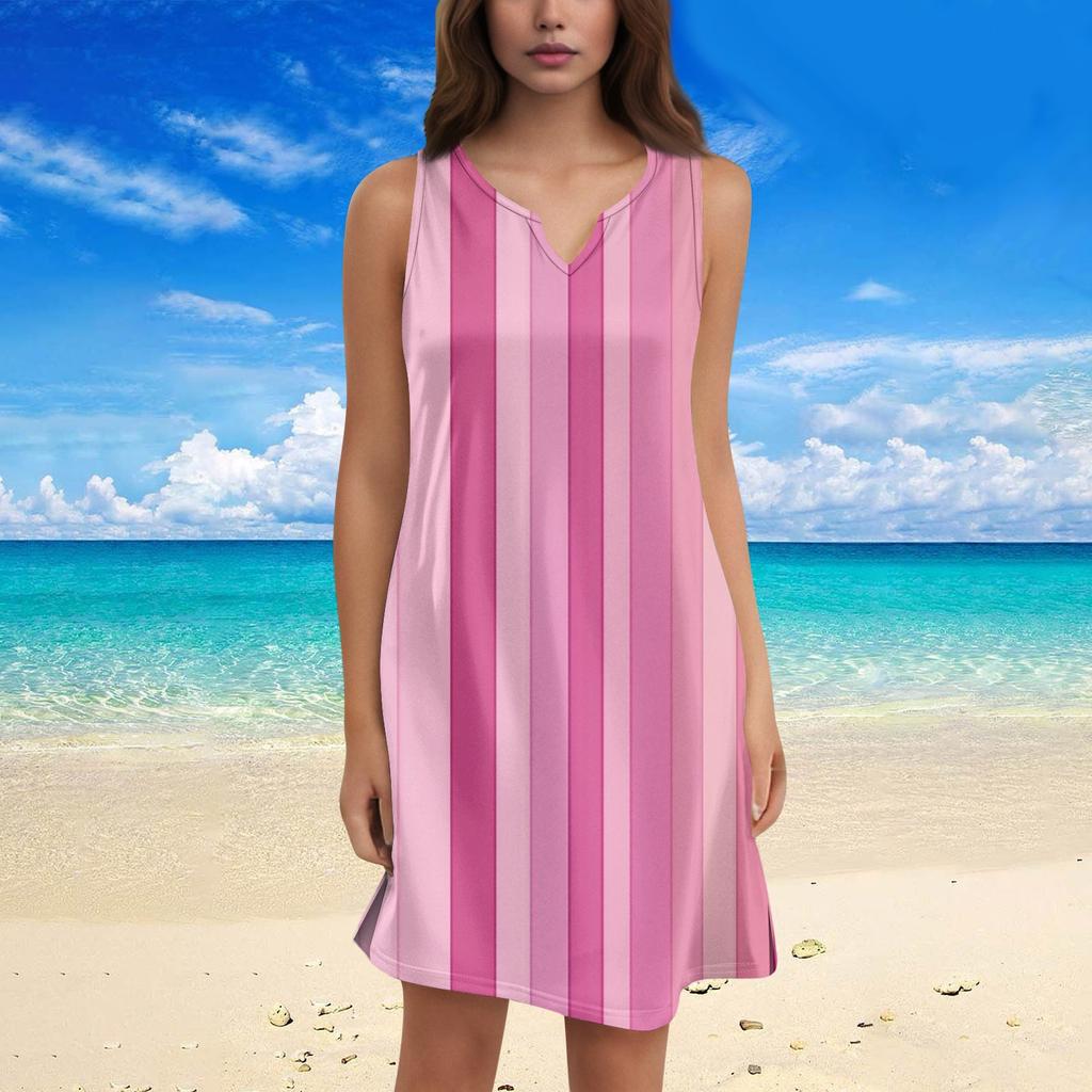 Women's Fashion Plaid Print V-Neck Camisole Dress