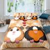 Yellow Maple Leaf French Bulldog Microfiber Bedroom Comforter Cover with Pillowcases Lovely Pet Dog Bed Sets for Girl Boy Teen