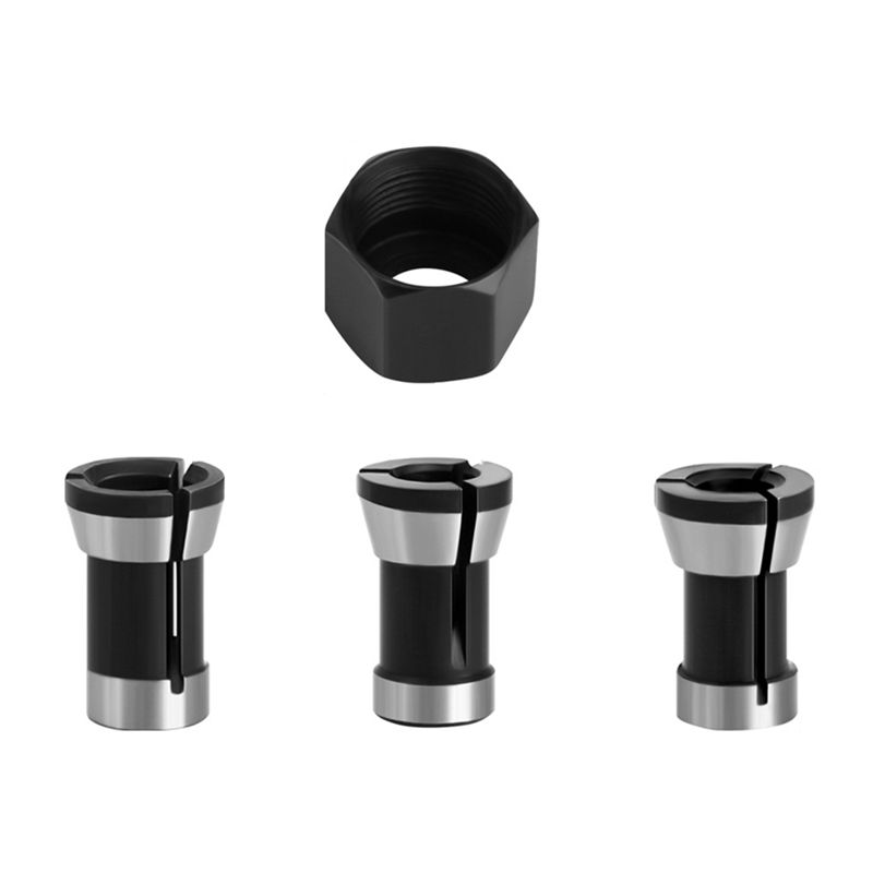 ABUL-4Pcs/Set 6Mm 8Mm 6.35Mm Electric Router Milling Cutter Collet Chuck M15 Screw Nut For Trimming Engraving Machines