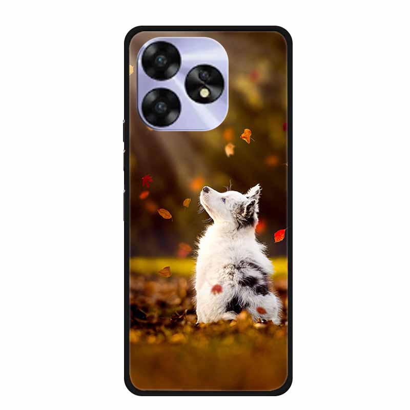 For Umidigi A15c A15 Case Painted Black Bumper TPU Soft Silicone Phone Cover For Umidigi A15 Cases A 15 15T Coque Funda Capa Cat