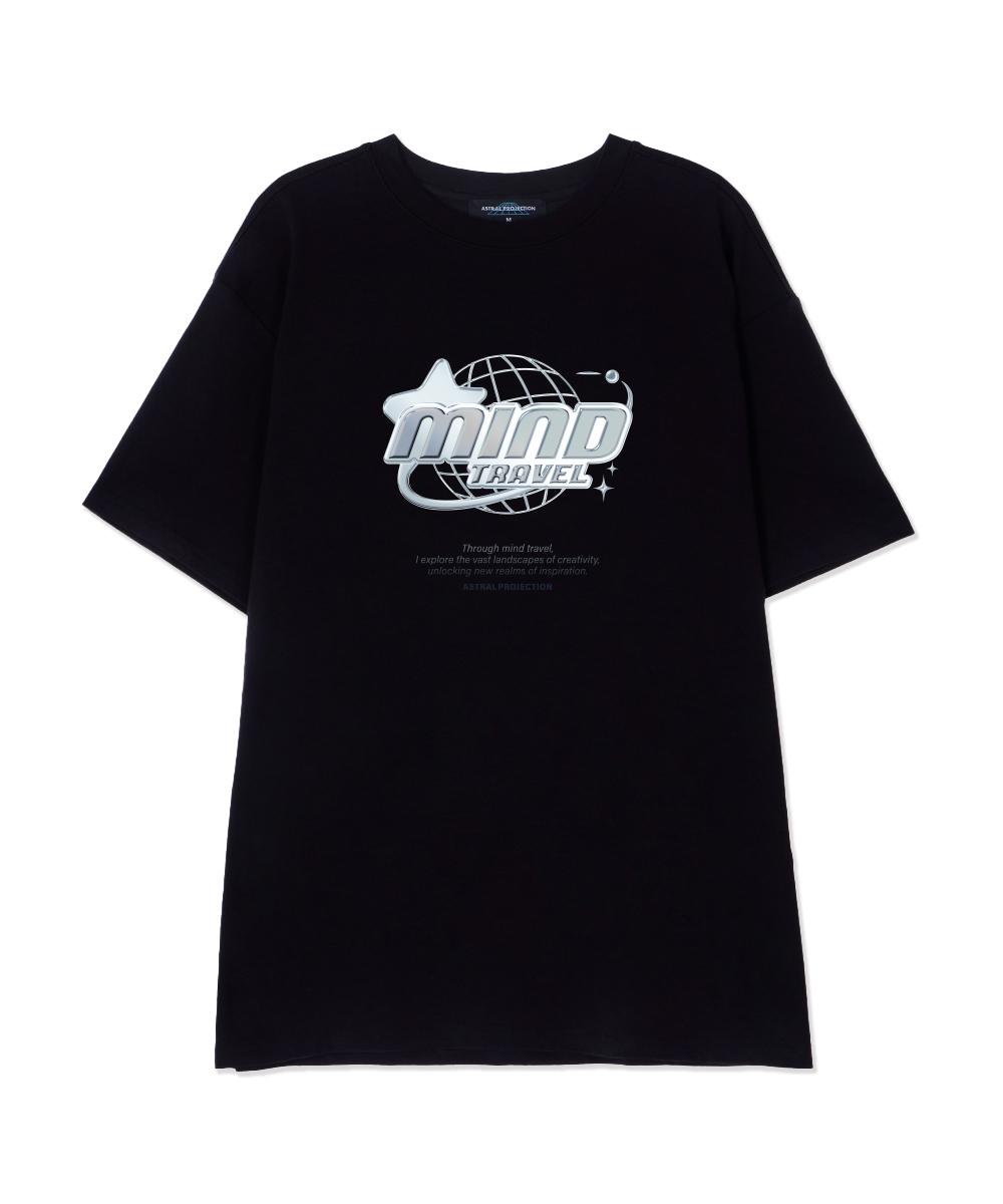 Astral Projection Mind Travel Supima Cotton Round Neck Short Sleeve T-Shirt_Black L