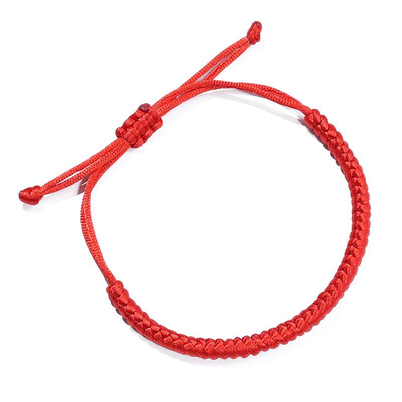 Adjustable Red Rope Bracelet with Pure Diamond Knot - Unisex Zodiac Design