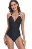Slimming one-piece swimsuit black tied XL Slimming one-piece swimsuit black tied L
