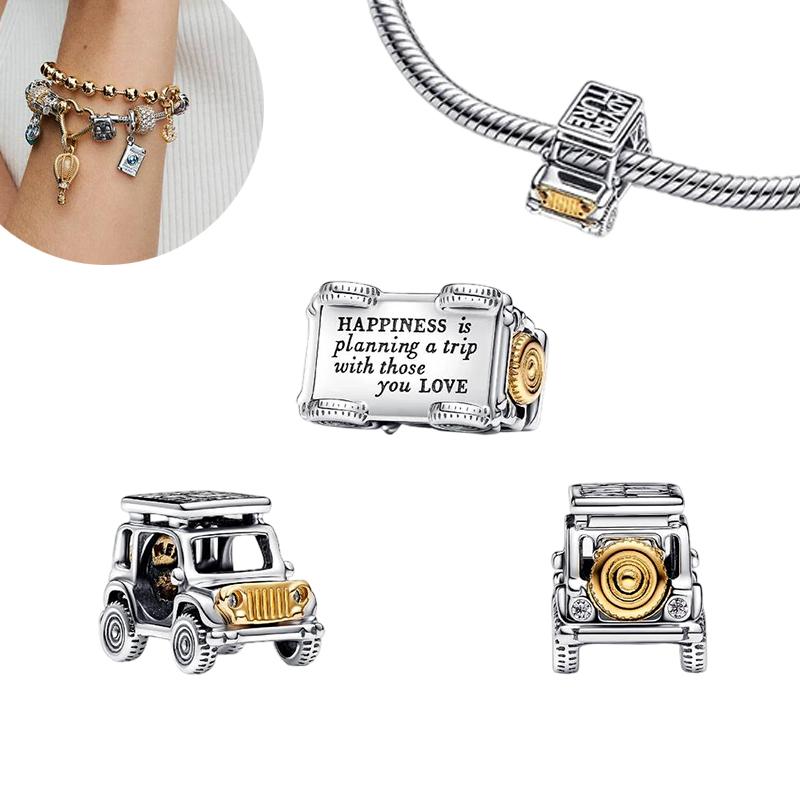 DIY Jewelry Gift Sparkling Golden Lucky Star Happy Girl & Boy North Star Splittable Sun & Moon Charm Beads Fit Original Bracelet