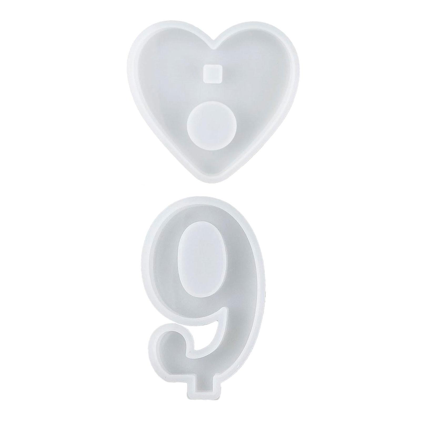 

Форма из силикона в виде цифры 1-10, 3D-подсвечник ручной работы с основой в виде сердца, форма из гипсовой смолы, подставка для свечей 9