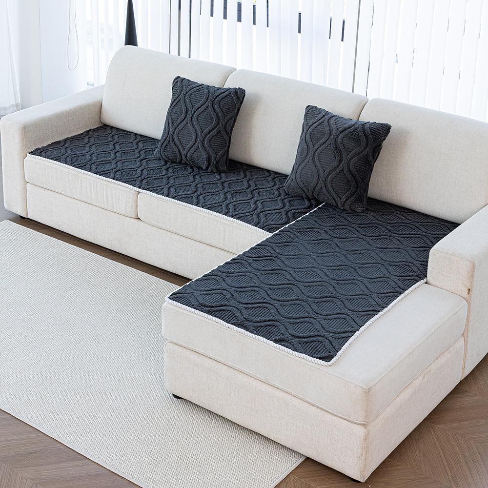 

Осень и зима толстый бархатный чехол на подушку дивана, полотенце для спинки подлокотника, современный плюшевый чехол для подушки, приятный к коже и дышащий 70x70cm серый