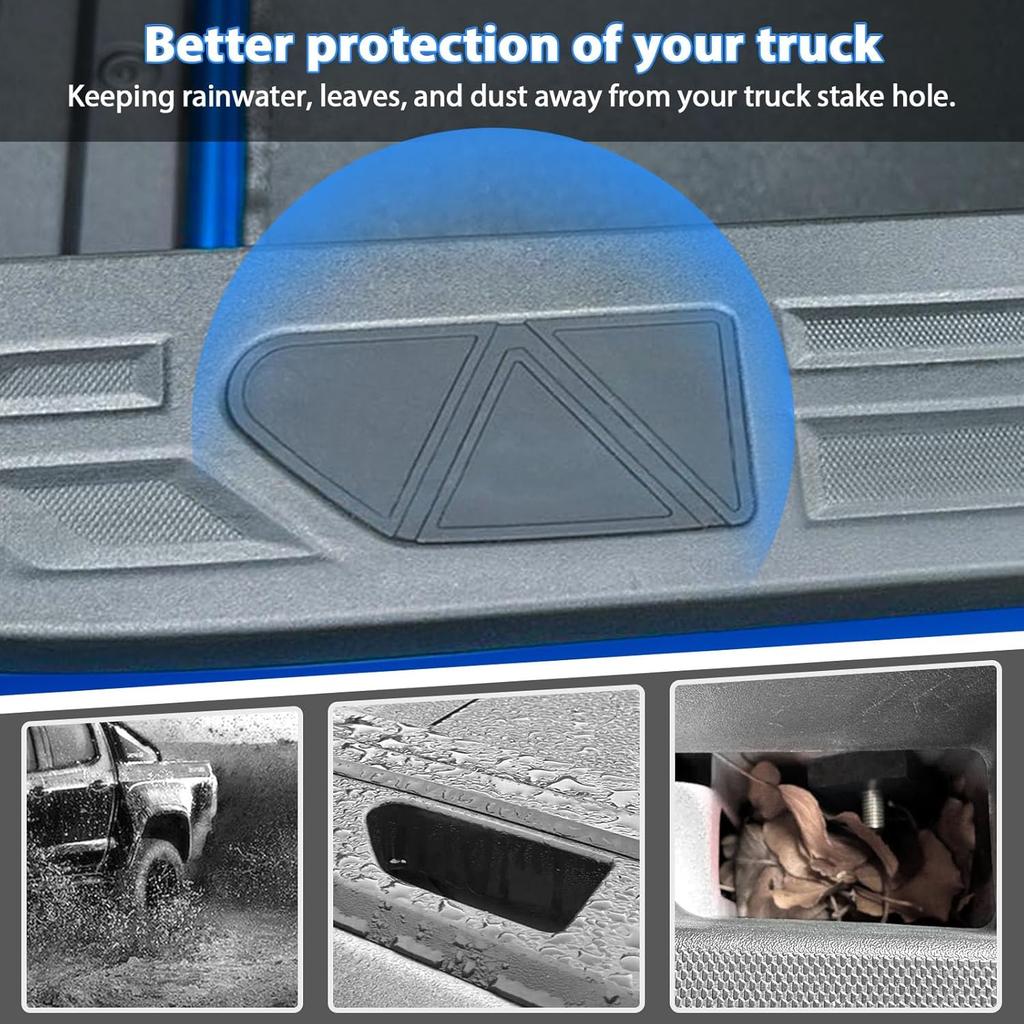 TOPTALL 2025 Upgraded Silicone Covers Compatible With -2026 Chevy Colorado/GMC Canyon Accessories, Stylish Look Rear Bed Rail Stake Pocket Plugs Hole