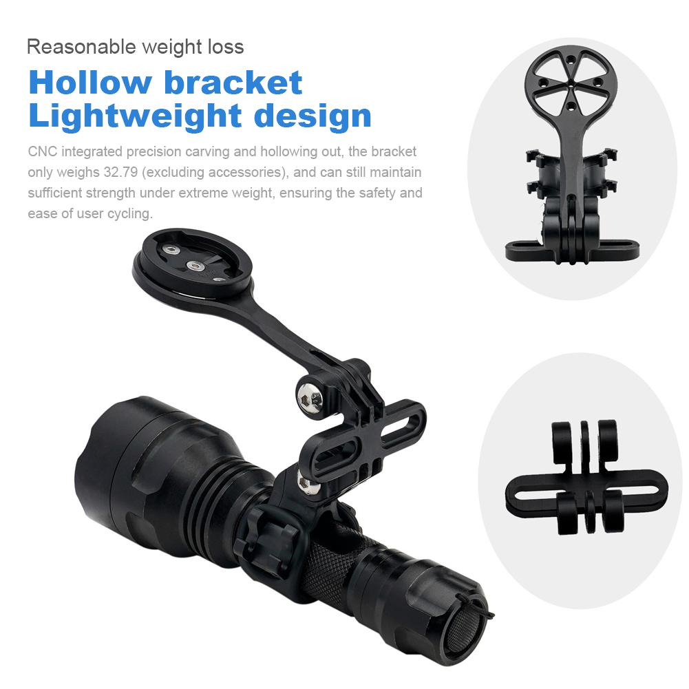 Bike Camera Holder Bracket Aluminum Alloy Bicycle Computer Mount Holder Bike Computer Mount Support Flashlight Extension Frame