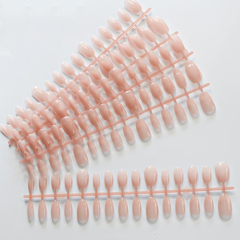 150Pcs M/S/XS Ice Nude Short Oval False Nail French Glossy Matte Simple Press on nails Nude Almond Full Cover Acrylic Fake Nails