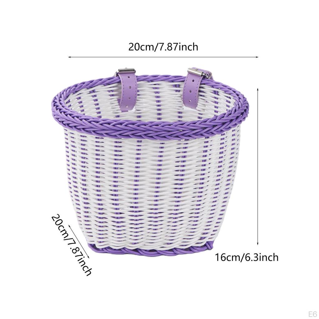 Cykelkorg Framtill Last Barn Retro Tillbehör Söt Praktisk Flätad Cykling Barn