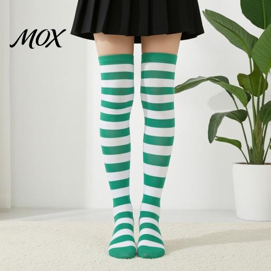 Comic-Ausstellung Outfit Accessoires Gestreifte Oberschenkelhohe Socken für Damen Mädchen, Über dem Knie Strümpfe, Mode Festlich Winter Strumpfwaren Weich Dehnbar