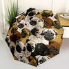 1pc Pug Party Automatic Open 8-Rib Windproof Umbrella, Travel & Commuting, Suitable for All Seasons