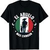 El Abuelo Mas Chingon Mexican Flag Grandpa Silhouette Graphic Tee Comfortable Short Sleeve T-Shirt
