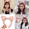 Joli Oreilles de Chat Cosplay Oreilles d'Animal Headwear, Bandeau Halloween ,Accessoires de Costume Headpiece avec Nœud Papillon Rose