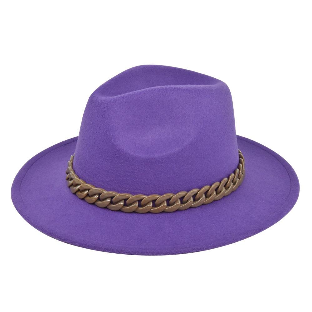 British retro jazz hat easiest for match chain hat women's large brim woolen hat felt hat imitation sheep hat flat brim hat no