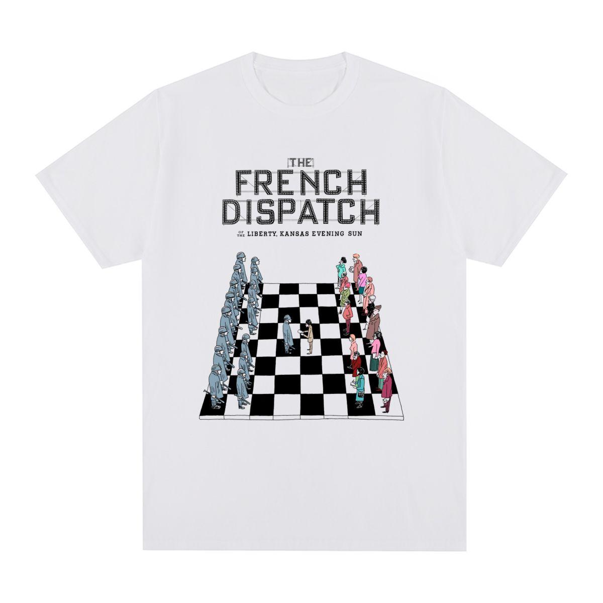 

Французский вестник Тимоти Шаламе Уэс Андерсон Винтажная футболка Постер фильма Хлопок Унисекс Футболка Новая Футболка Женские Топы S