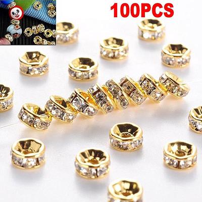 100 Stück 6 mm 8 mm DIY Kristall-Strass-Rondelle-Abstandsperlen für die Schmuckherstellung