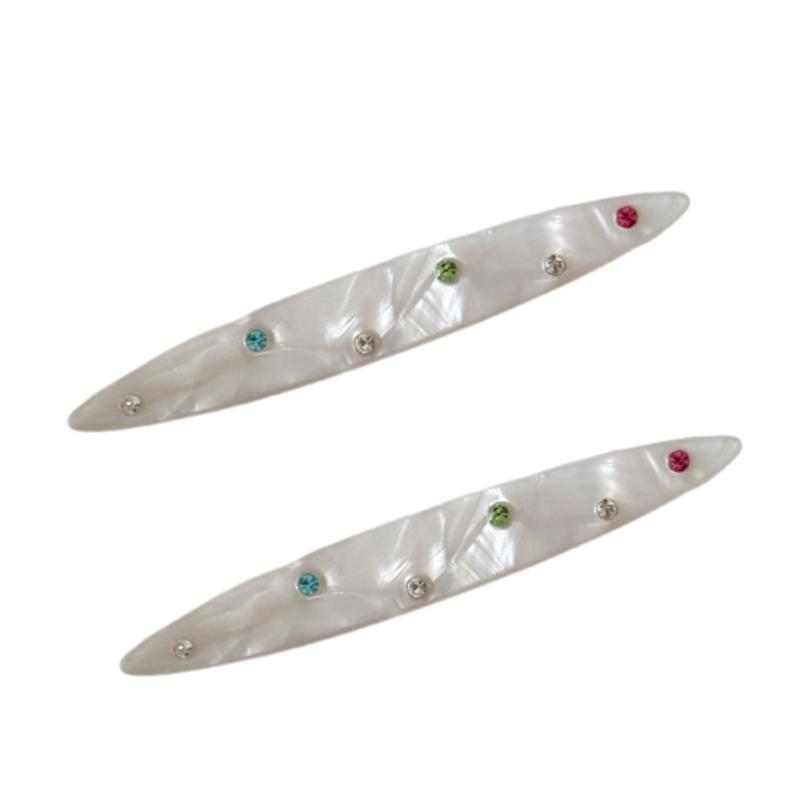 Elegant Rhinestones Hair Clip With Colorful Crystals Acetate Acid Design Hair Pin For Women And Girl Daily Wear