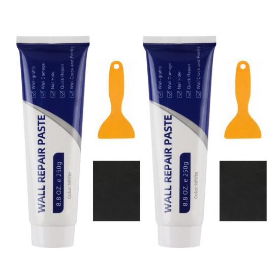 1/2/3Pcs Drywall Repair Kit with Paste Scraper Sandpaper Quick Drying Wall Holes Cracks Mending Agent Efficient DIY Home Wall Repair Putty