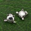 Katzen Gesichts Ohrringe - 925 Sterling Silber