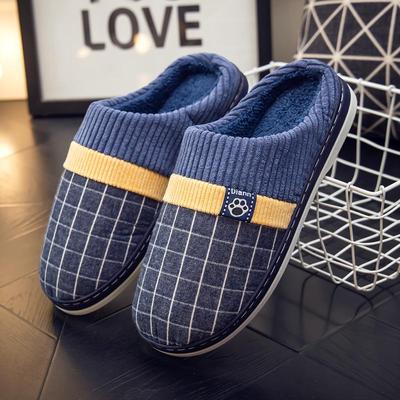 "Pluche Katoenen Pantoffels voor Heren & Dames, Dikke Zolen, Grote Maat, Antislip, Binnen, Herfst/Winter"
