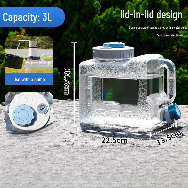 ZISIZ 28L Outdoor Camping Water Bucket with Timer Lid