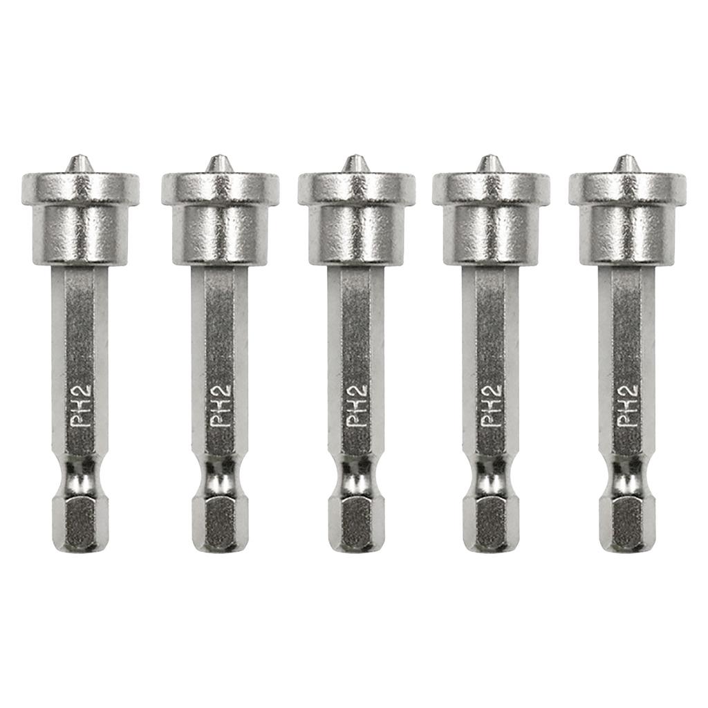 5pcs1/4” Positioning Screwdriver Bits Drywall Screw Bits 25/50mm Setter Dimpler Magnetic Hex Shank Bit Holder Plasterboard Screw