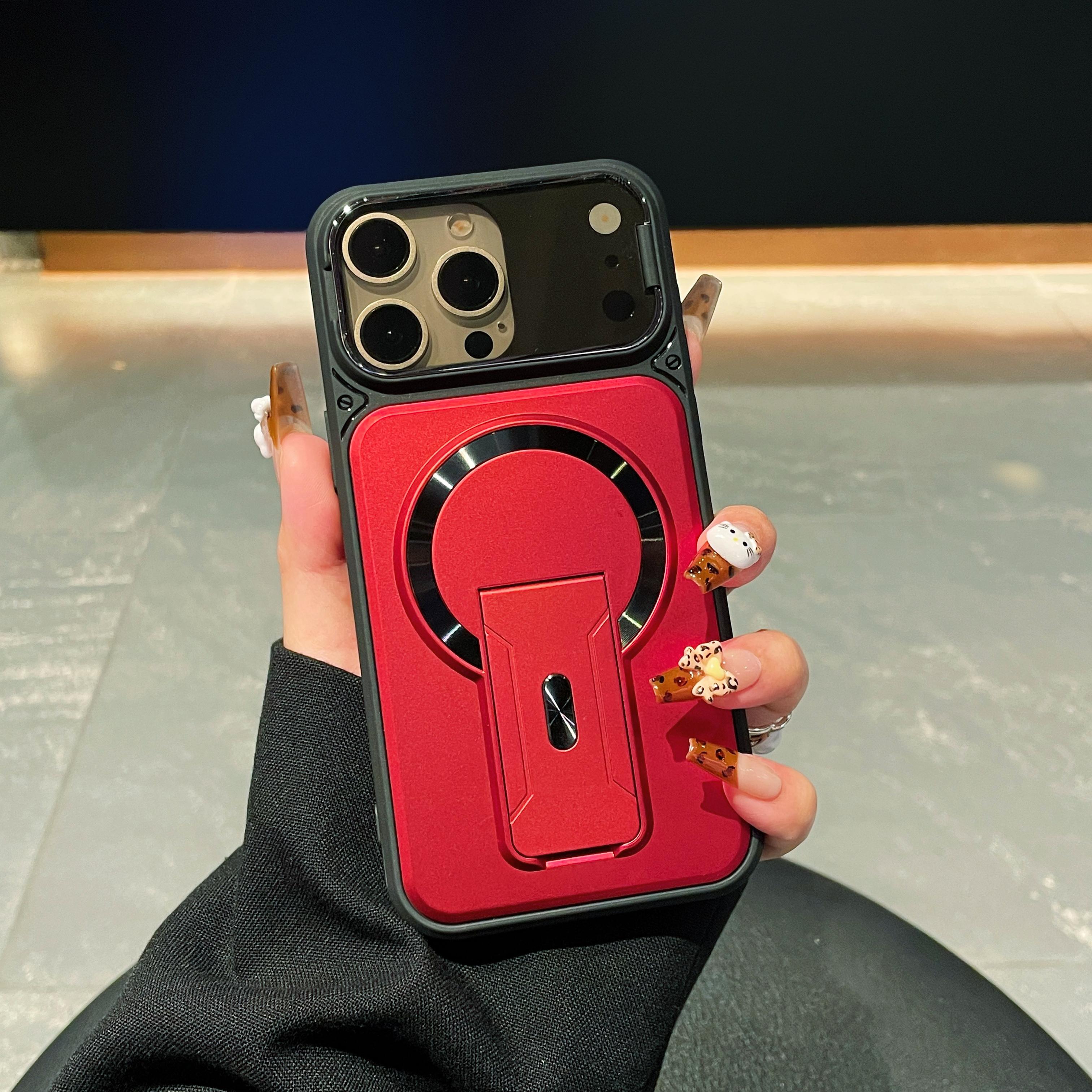 

For Magsafe Fold Holder Magnetic Case For iPhone Air 17 16 15 14 13 12 11 Pro Max Plus Invisible Bractet Shockproof Hard Cover iPhone Air