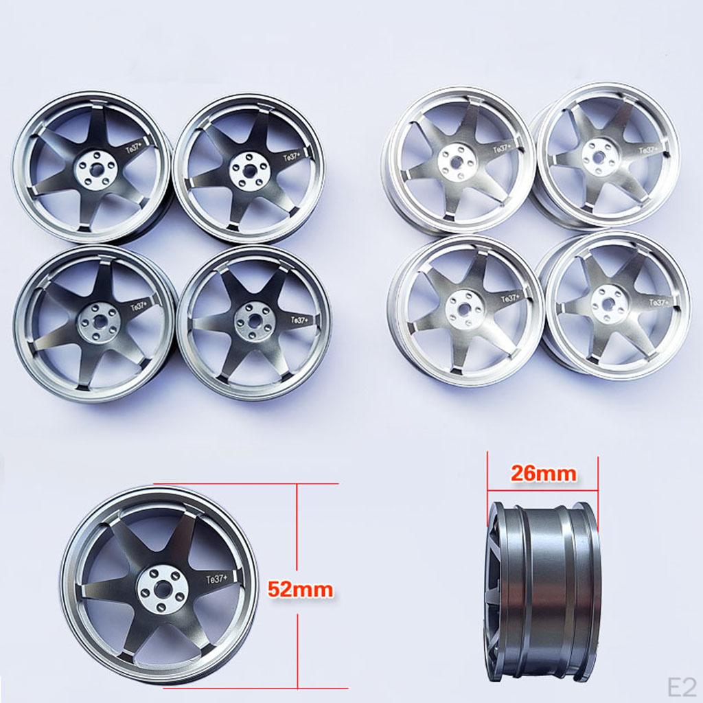 4 Pieces Wheel Rims DIY Metal Hub Tires : Car